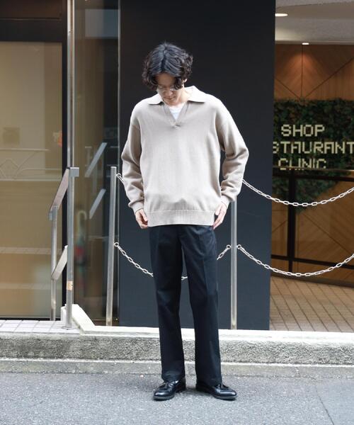 BACK NUMBER(バックナンバー)の「BACK NUMBER(バックナンバー)【メンズ】スキッパーコットンニット(ニット/セーター・メンズ・ライトベージュ/ブラック・M/L/XL)」の8枚目の写真