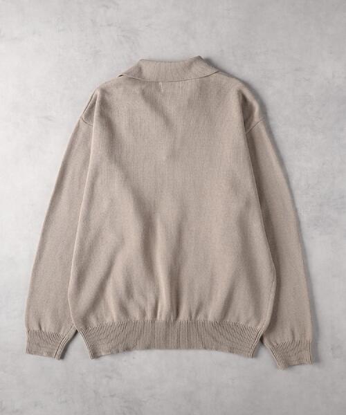 BACK NUMBER(バックナンバー)の「BACK NUMBER(バックナンバー)【メンズ】スキッパーコットンニット(ニット/セーター・メンズ・ライトベージュ/ブラック・M/L/XL)」の10枚目の写真