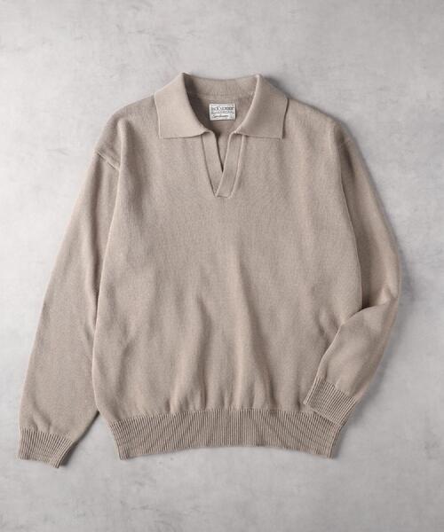 BACK NUMBER(バックナンバー)の「BACK NUMBER(バックナンバー)【メンズ】スキッパーコットンニット(ニット/セーター・メンズ・ライトベージュ/ブラック・M/L/XL)」の13枚目の写真