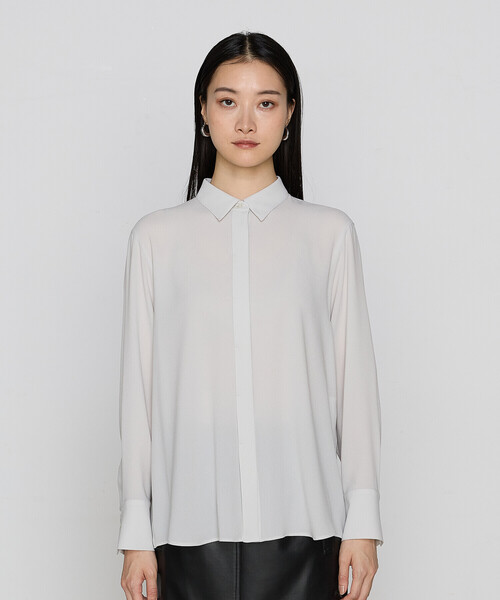 COMME CA（コムサ）の「トリアセジョーゼット シャツ（シャツ/ブラウス・レディース・グリーン系その他/ホワイト/ブラック・11号/9号）」の13枚目の写真