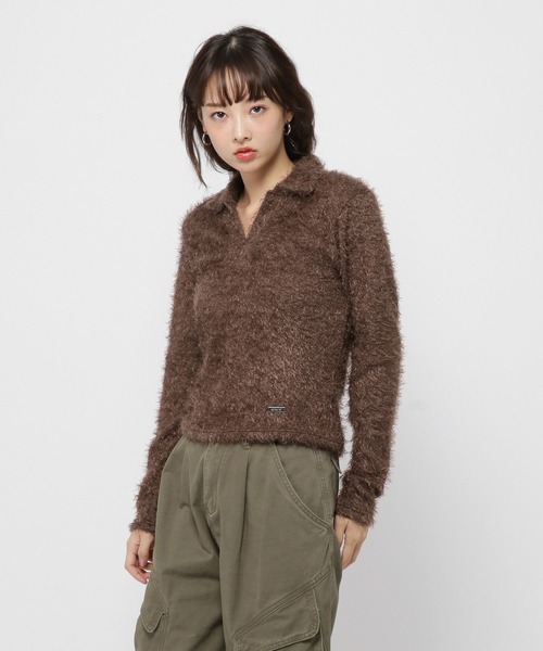 3.3 Field Trip （3.3フィールドトリップ）の「3.3 Field Trip／フェザースキッパーニット（ニット/セーター・レディース・オフホワイト/ブラウン/イエロー・FREE）」の17枚目の写真