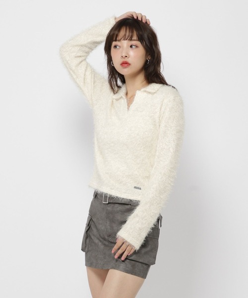 3.3 Field Trip （3.3フィールドトリップ）の「3.3 Field Trip／フェザースキッパーニット（ニット/セーター・レディース・オフホワイト/ブラウン/イエロー・FREE）」の22枚目の写真