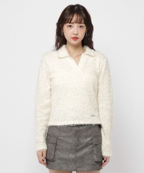 3.3 Field Trip （3.3フィールドトリップ）の「3.3 Field Trip／フェザースキッパーニット（ニット/セーター・レディース・オフホワイト/ブラウン/イエロー・FREE）」の12枚目の写真