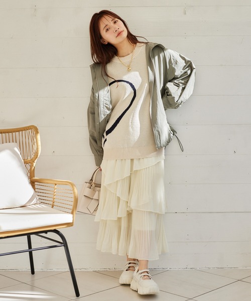 mysty woman（ミスティウーマン）の「BIGハートジャガードニットプルオーバー  322311（ニット/セーター・レディース・グレー/ブラック/アイボリー・FREE）」の4枚目の写真