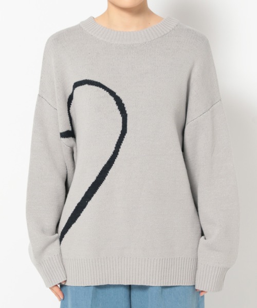 mysty woman（ミスティウーマン）の「BIGハートジャガードニットプルオーバー  322311（ニット/セーター・レディース・グレー/ブラック/アイボリー・FREE）」の8枚目の写真