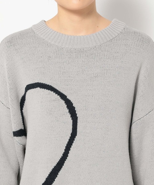 mysty woman（ミスティウーマン）の「BIGハートジャガードニットプルオーバー  322311（ニット/セーター・レディース・グレー/ブラック/アイボリー・FREE）」の12枚目の写真