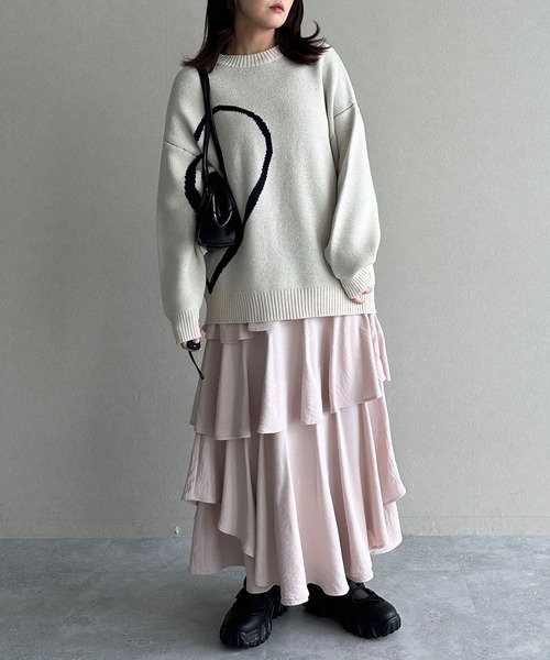 mysty woman（ミスティウーマン）の「BIGハートジャガードニットプルオーバー  322311（ニット/セーター・レディース・グレー/ブラック/アイボリー・FREE）」の22枚目の写真