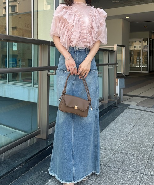 ♡新品タグ付き♡アシメフリルチュールブラウス♡ セール】アシメフリルチュールブラウス（シャツ/ブラウス