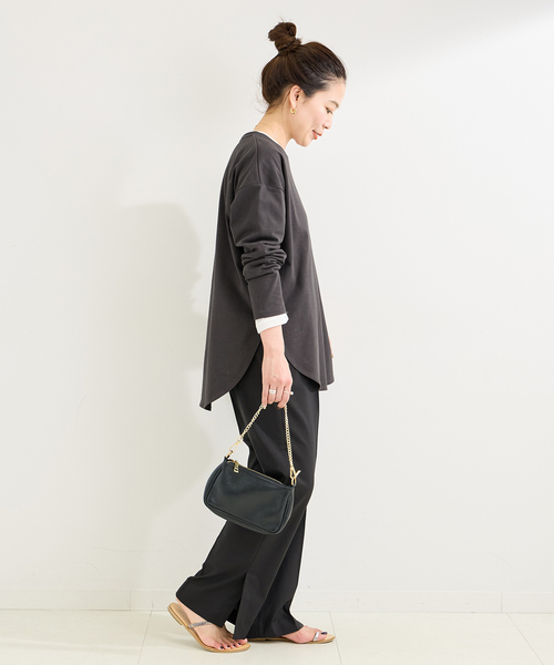 B.C STOCK（ベーセーストック）の「《追加6》裾ラウンドロンTEE（Tシャツ/カットソー・レディース・ブラック/ホワイト/ブラック系その他・FREE）」の5枚目の写真