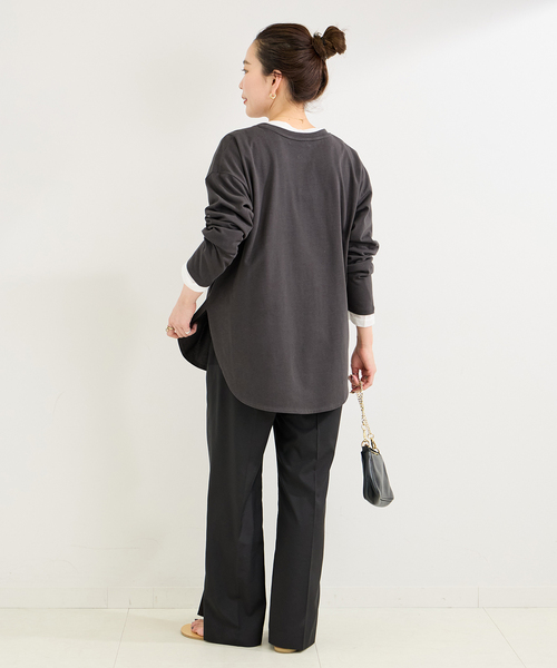 B.C STOCK（ベーセーストック）の「《追加6》裾ラウンドロンTEE（Tシャツ/カットソー・レディース・ブラック/ホワイト/ブラック系その他・FREE）」の6枚目の写真