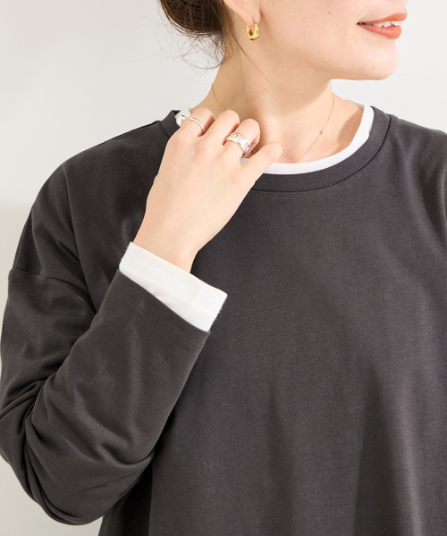 B.C STOCK（ベーセーストック）の「《追加6》裾ラウンドロンTEE（Tシャツ/カットソー・レディース・ブラック/ホワイト/ブラック系その他・FREE）」の10枚目の写真