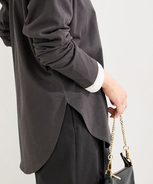 B.C STOCK（ベーセーストック）の「《追加6》裾ラウンドロンTEE（Tシャツ/カットソー・レディース・ブラック/ホワイト/ブラック系その他・FREE）」の11枚目の写真