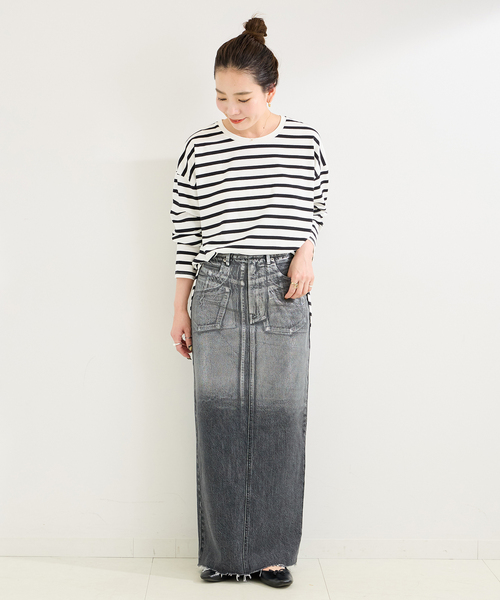 B.C STOCK（ベーセーストック）の「《追加6》裾ラウンドロンTEE（Tシャツ/カットソー・レディース・ブラック/ホワイト/ブラック系その他・FREE）」の12枚目の写真