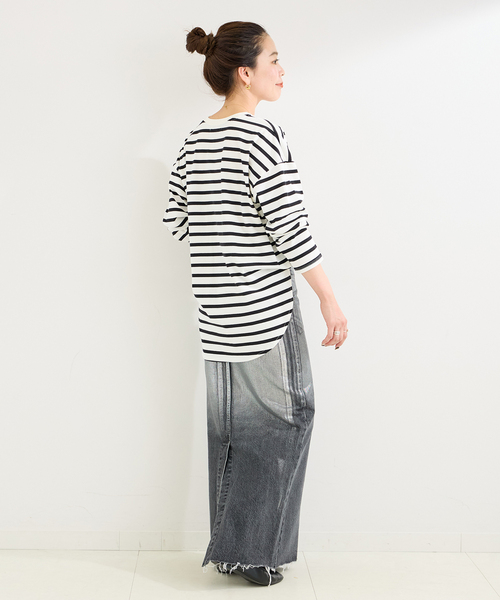 B.C STOCK（ベーセーストック）の「《追加6》裾ラウンドロンTEE（Tシャツ/カットソー・レディース・ブラック/ホワイト/ブラック系その他・FREE）」の14枚目の写真