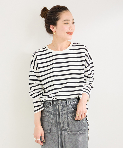 B.C STOCK（ベーセーストック）の「《追加6》裾ラウンドロンTEE（Tシャツ/カットソー・レディース・ブラック/ホワイト/ブラック系その他・FREE）」の15枚目の写真