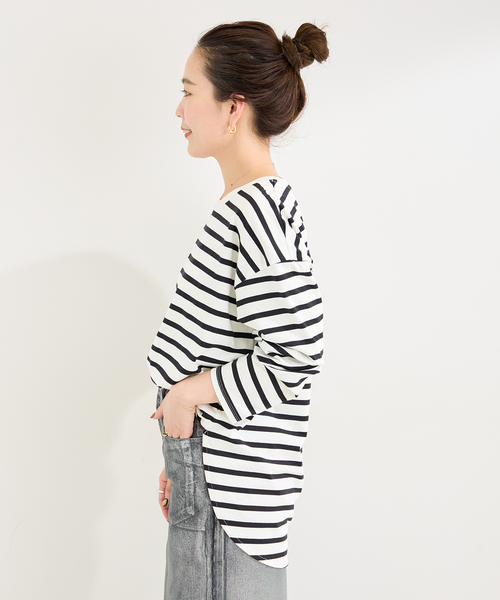 B.C STOCK（ベーセーストック）の「《追加6》裾ラウンドロンTEE（Tシャツ/カットソー・レディース・ブラック/ホワイト/ブラック系その他・FREE）」の17枚目の写真