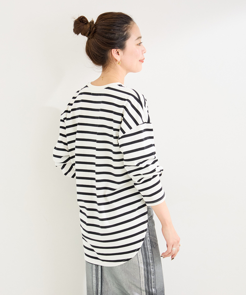 B.C STOCK（ベーセーストック）の「《追加6》裾ラウンドロンTEE（Tシャツ/カットソー・レディース・ブラック/ホワイト/ブラック系その他・FREE）」の18枚目の写真