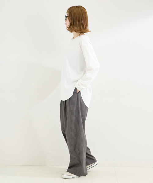 B.C STOCK（ベーセーストック）の「《追加6》裾ラウンドロンTEE（Tシャツ/カットソー・レディース・ブラック/ホワイト/ブラック系その他・FREE）」の20枚目の写真