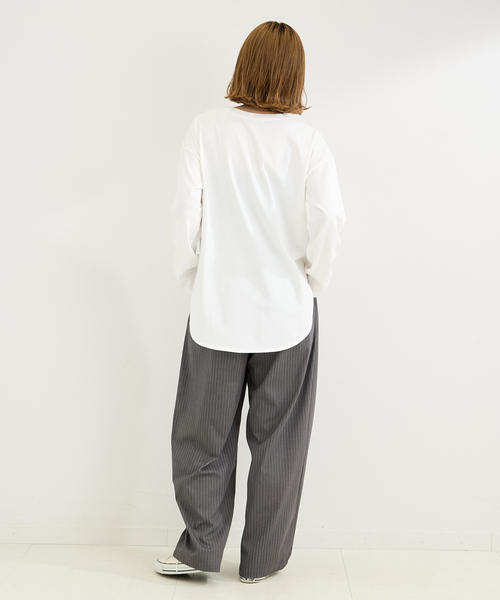 B.C STOCK（ベーセーストック）の「《追加6》裾ラウンドロンTEE（Tシャツ/カットソー・レディース・ブラック/ホワイト/ブラック系その他・FREE）」の21枚目の写真