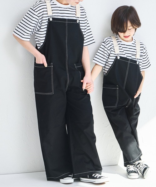 pairmanon(ペアマノン)の「【綿100%】【リンクコーデ】【ママサイズ】ツイルサロペット(サロペット/オーバーオール・レディース・アイボリー/ブラック/ベージュ・FREE)」の11枚目の写真