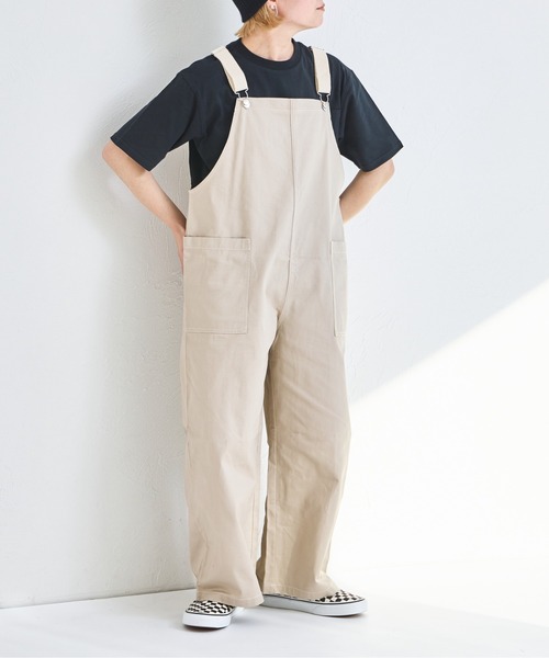 pairmanon(ペアマノン)の「【綿100%】【リンクコーデ】【ママサイズ】ツイルサロペット(サロペット/オーバーオール・レディース・アイボリー/ブラック/ベージュ・FREE)」の13枚目の写真