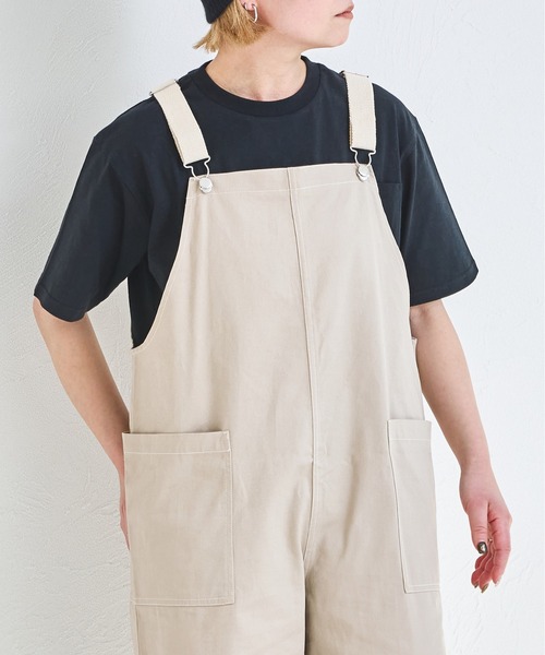 pairmanon(ペアマノン)の「【綿100%】【リンクコーデ】【ママサイズ】ツイルサロペット(サロペット/オーバーオール・レディース・アイボリー/ブラック/ベージュ・FREE)」の4枚目の写真