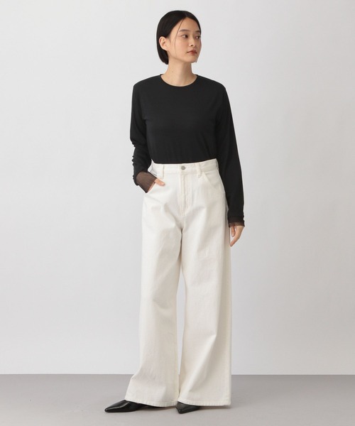 A part by（アパートバイ）の「チュールスリーブロンＴ（Tシャツ/カットソー・レディース・ライトブルー/ブラック/オフホワイト/アイボリー・FREE）」の11枚目の写真