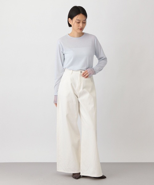 A part by（アパートバイ）の「チュールスリーブロンＴ（Tシャツ/カットソー・レディース・ライトブルー/ブラック/オフホワイト/アイボリー・FREE）」の14枚目の写真