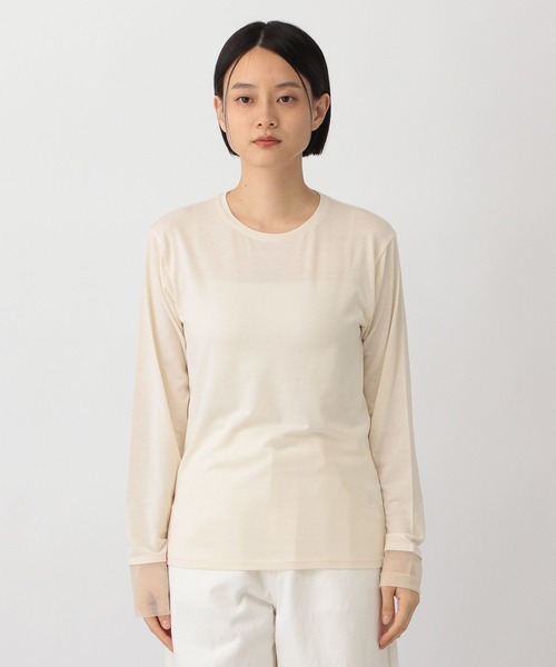 A part by（アパートバイ）の「チュールスリーブロンＴ（Tシャツ/カットソー・レディース・ライトブルー/ブラック/オフホワイト/アイボリー・FREE）」の16枚目の写真