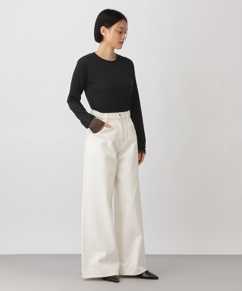 A part by（アパートバイ）の「チュールスリーブロンＴ（Tシャツ/カットソー・レディース・ライトブルー/ブラック/オフホワイト/アイボリー・FREE）」の12枚目の写真