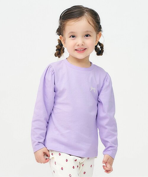 apres les cours（アプレレクール）の「【ジュニア対応】GIRLSモチーフ長袖Tシャツ/7days Style（Tシャツ/カットソー・キッズ・ラベンダー/その他3/その他2/ブラック/レッド・90/100/110/120/80/130/140）」の2枚目の写真