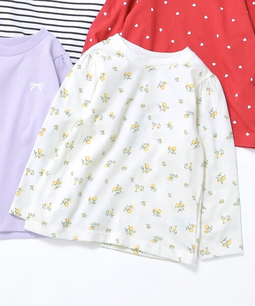 apres les cours（アプレレクール）の「【ジュニア対応】GIRLSモチーフ長袖Tシャツ/7days Style（Tシャツ/カットソー・キッズ・ラベンダー/その他3/その他2/ブラック/レッド・90/100/110/120/80/130/140）」の5枚目の写真