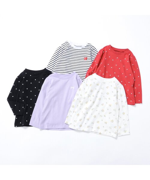 apres les cours（アプレレクール）の「【ジュニア対応】GIRLSモチーフ長袖Tシャツ/7days Style（Tシャツ/カットソー・キッズ・ラベンダー/その他3/その他2/ブラック/レッド・90/100/110/120/80/130/140）」の12枚目の写真