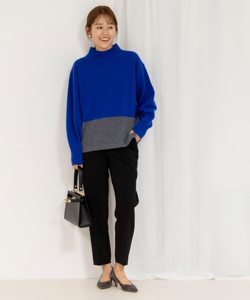 NOLLEY’S（ノーリーズ）の「《セットアップ対応》ウォッシャブルダブルクロススリムパンツ（その他パンツ・レディース・ネイビー/ベージュ/ブラック・38/36/40/34）」の4枚目の写真