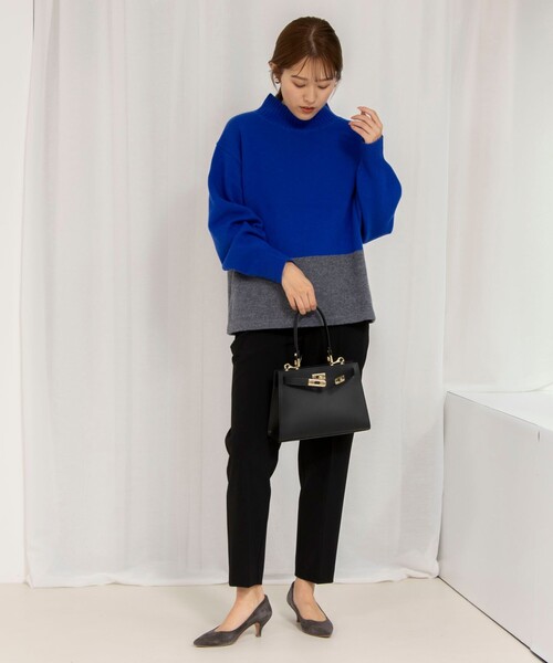 NOLLEY’S（ノーリーズ）の「《セットアップ対応》ウォッシャブルダブルクロススリムパンツ（その他パンツ・レディース・ネイビー/ベージュ/ブラック・38/36/40/34）」の8枚目の写真