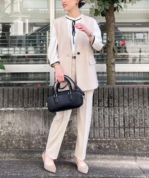 NOLLEY’S（ノーリーズ）の「《セットアップ対応》ウォッシャブルダブルクロススリムパンツ（その他パンツ・レディース・ネイビー/ベージュ/ブラック・38/36/40/34）」の12枚目の写真