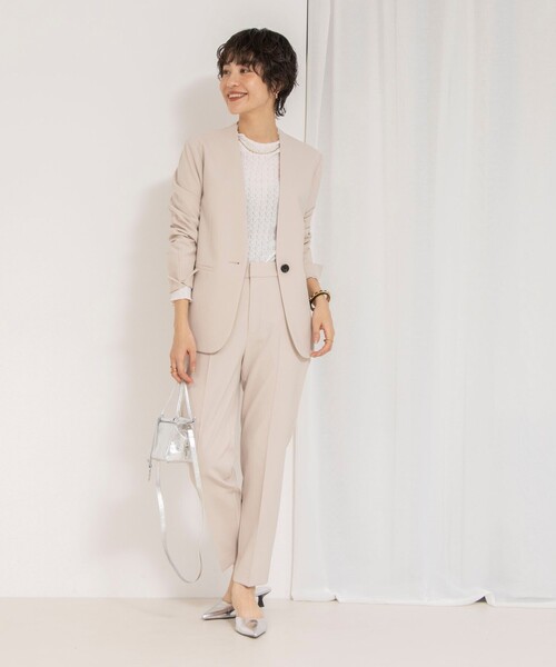 NOLLEY’S（ノーリーズ）の「《セットアップ対応》ウォッシャブルダブルクロススリムパンツ（その他パンツ・レディース・ネイビー/ベージュ/ブラック・38/36/40/34）」の13枚目の写真