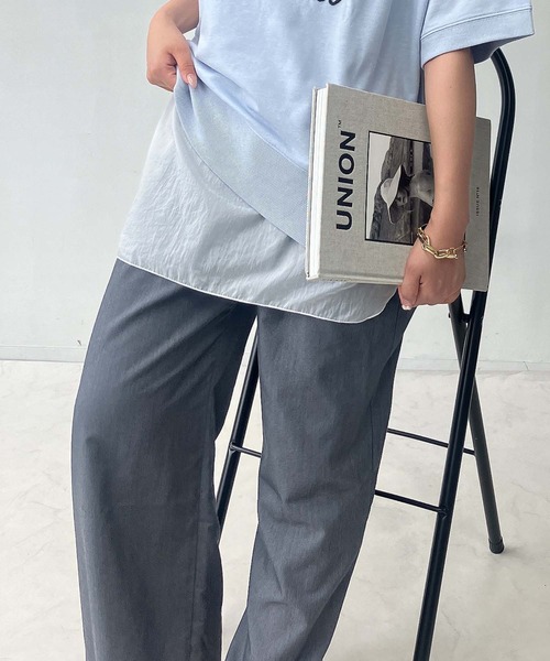 AS KNOW AS plus(アズノゥアズプラス)の「●レイヤードデザインタンクトップ(タンクトップ・レディース・オフホワイト/ネイビー系/ブルー系/ホワイト系/ブラック系・FREE)」の2枚目の写真