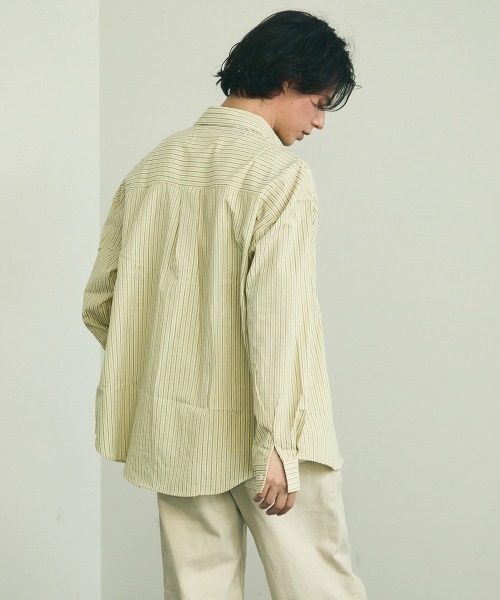 セール】Soccer fabric long sleeve striped shirt / サッカー生地