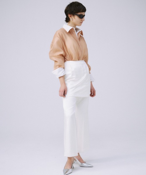 JOSE MOON(ジョゼムーン)の「SHEER SIMPLE SHIRT/シアーシンプルシャツ(シャツ/ブラウス・レディース・ブラック/ベージュ/ミント/オレンジ/ホワイト・FREE)」の12枚目の写真