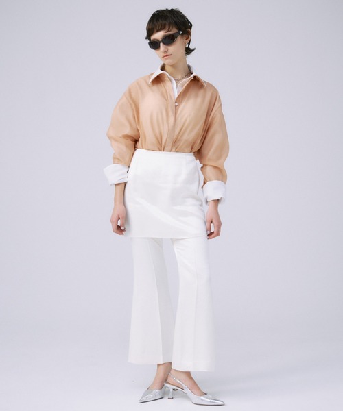 JOSE MOON(ジョゼムーン)の「SHEER SIMPLE SHIRT/シアーシンプルシャツ(シャツ/ブラウス・レディース・ブラック/ベージュ/ミント/オレンジ/ホワイト・FREE)」の8枚目の写真