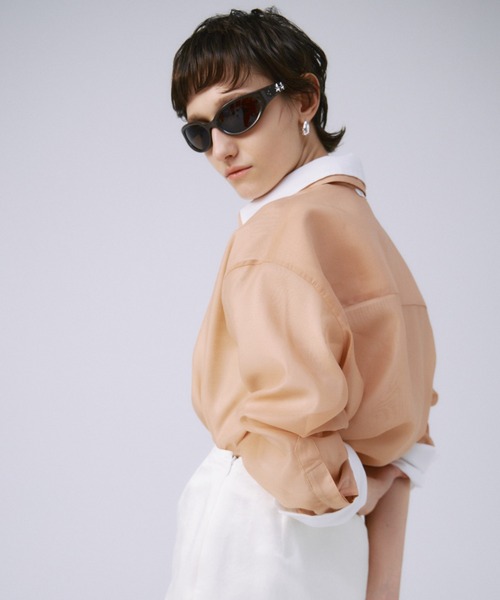 JOSE MOON(ジョゼムーン)の「SHEER SIMPLE SHIRT/シアーシンプルシャツ(シャツ/ブラウス・レディース・ブラック/ベージュ/ミント/オレンジ/ホワイト・FREE)」の11枚目の写真
