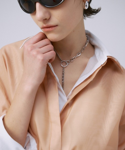 JOSE MOON(ジョゼムーン)の「SHEER SIMPLE SHIRT/シアーシンプルシャツ(シャツ/ブラウス・レディース・ブラック/ベージュ/ミント/オレンジ/ホワイト・FREE)」の9枚目の写真