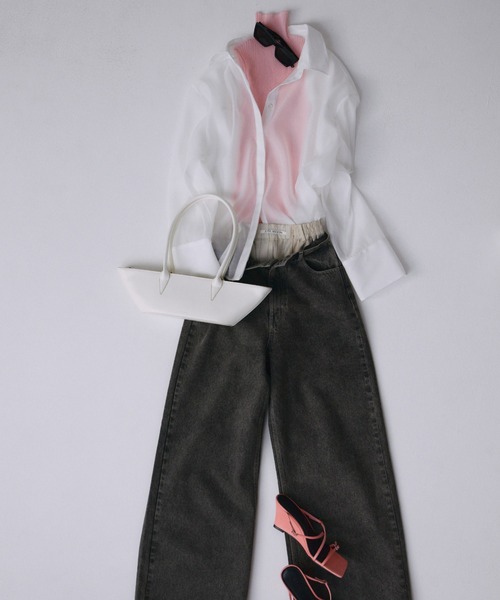 JOSE MOON(ジョゼムーン)の「SHEER SIMPLE SHIRT/シアーシンプルシャツ(シャツ/ブラウス・レディース・ブラック/ベージュ/ミント/オレンジ/ホワイト・FREE)」の16枚目の写真