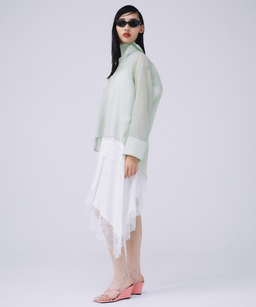JOSE MOON(ジョゼムーン)の「SHEER SIMPLE SHIRT/シアーシンプルシャツ(シャツ/ブラウス・レディース・ブラック/ベージュ/ミント/オレンジ/ホワイト・FREE)」の17枚目の写真