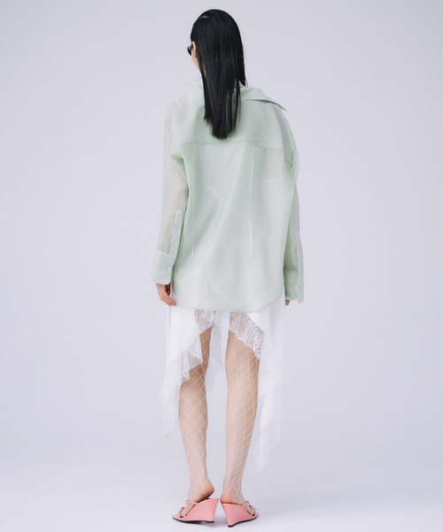 JOSE MOON(ジョゼムーン)の「SHEER SIMPLE SHIRT/シアーシンプルシャツ(シャツ/ブラウス・レディース・ブラック/ベージュ/ミント/オレンジ/ホワイト・FREE)」の18枚目の写真