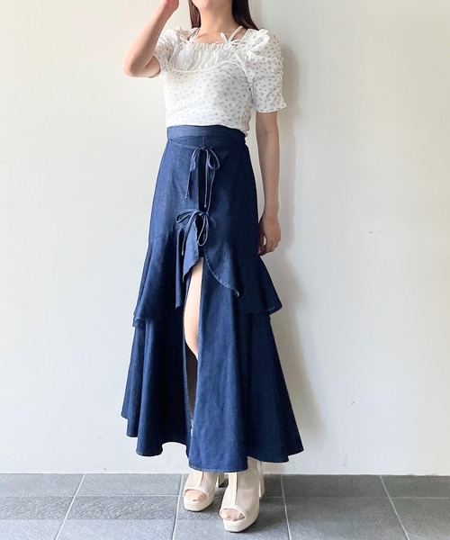 NOMAE(ノーマエ)の「リボンフリルレイヤードトップス(Tシャツ/カットソー・レディース・ピンク系その他/ブラック/ピンクベージュ/ブルー系その他・FREE)」の13枚目の写真