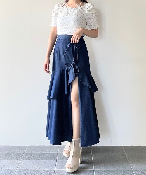 NOMAE(ノーマエ)の「リボンフリルレイヤードトップス(Tシャツ/カットソー・レディース・ピンク系その他/ブラック/ピンクベージュ/ブルー系その他・FREE)」の14枚目の写真
