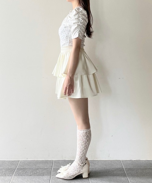 NOMAE(ノーマエ)の「リボンフリルレイヤードトップス(Tシャツ/カットソー・レディース・ピンク系その他/ブラック/ピンクベージュ/ブルー系その他・FREE)」の15枚目の写真