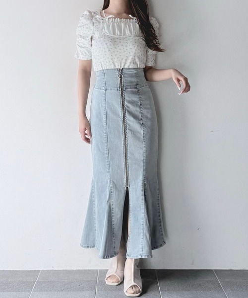 NOMAE(ノーマエ)の「リボンフリルレイヤードトップス(Tシャツ/カットソー・レディース・ピンク系その他/ブラック/ピンクベージュ/ブルー系その他・FREE)」の9枚目の写真